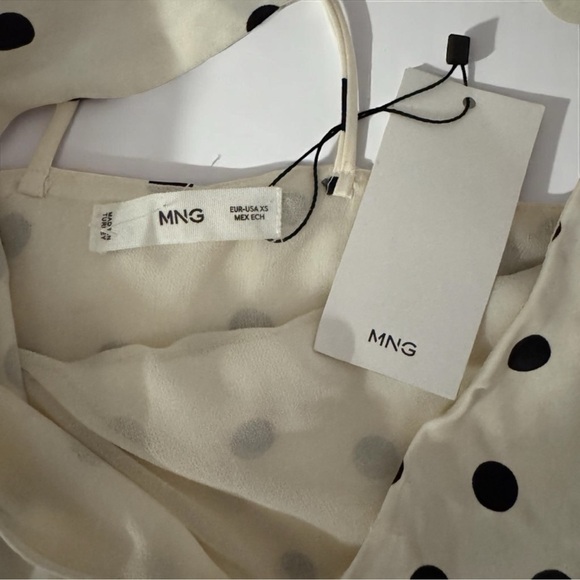 Mango Polka Dot Satin Halter Top XS NWT - Picture 6 of 9